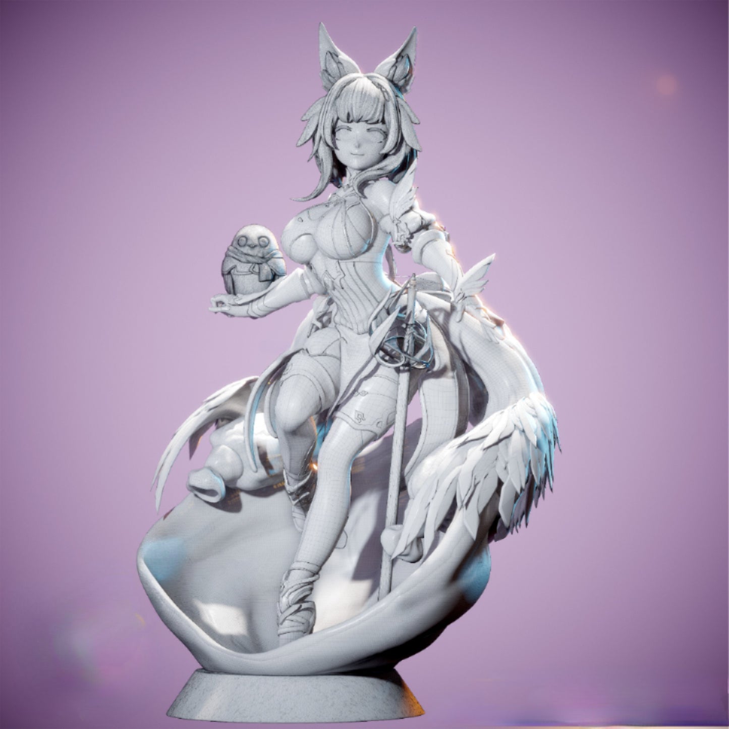 Cute Bunny Girl STL File 3D Printing Digital STL File Female Figure 0007