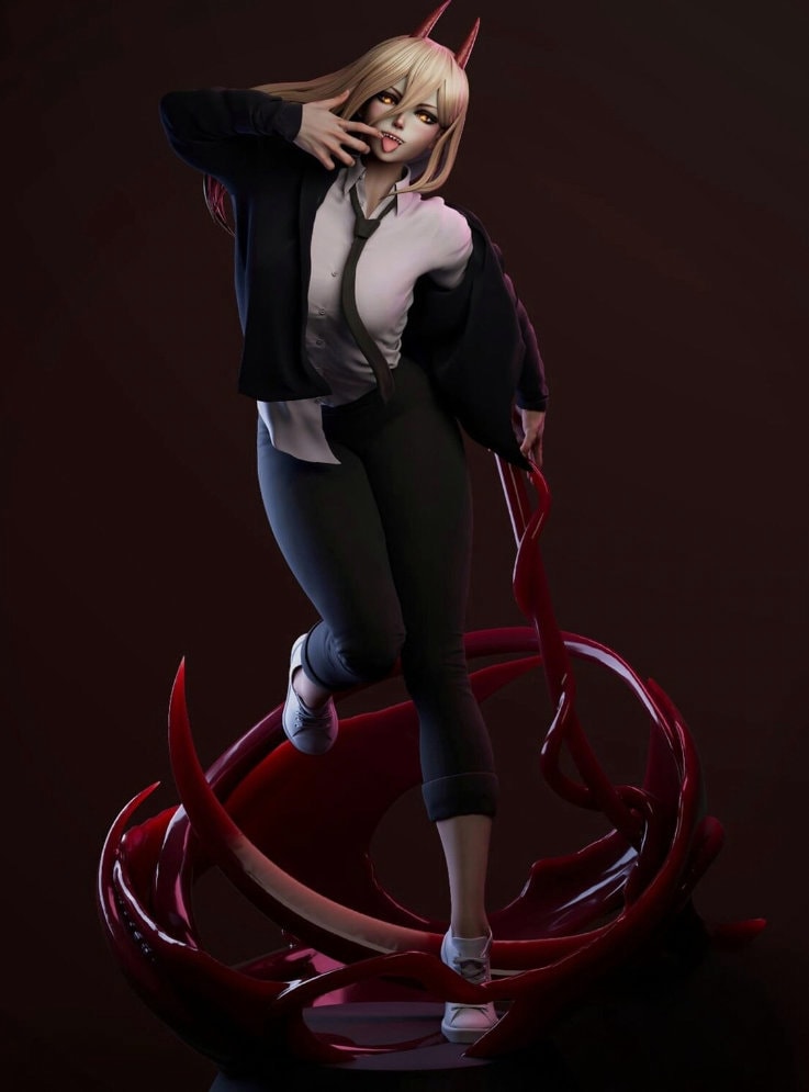 Chainsaw Man Power STL File 3D Printing Digital STL File Anime Female Character 0031