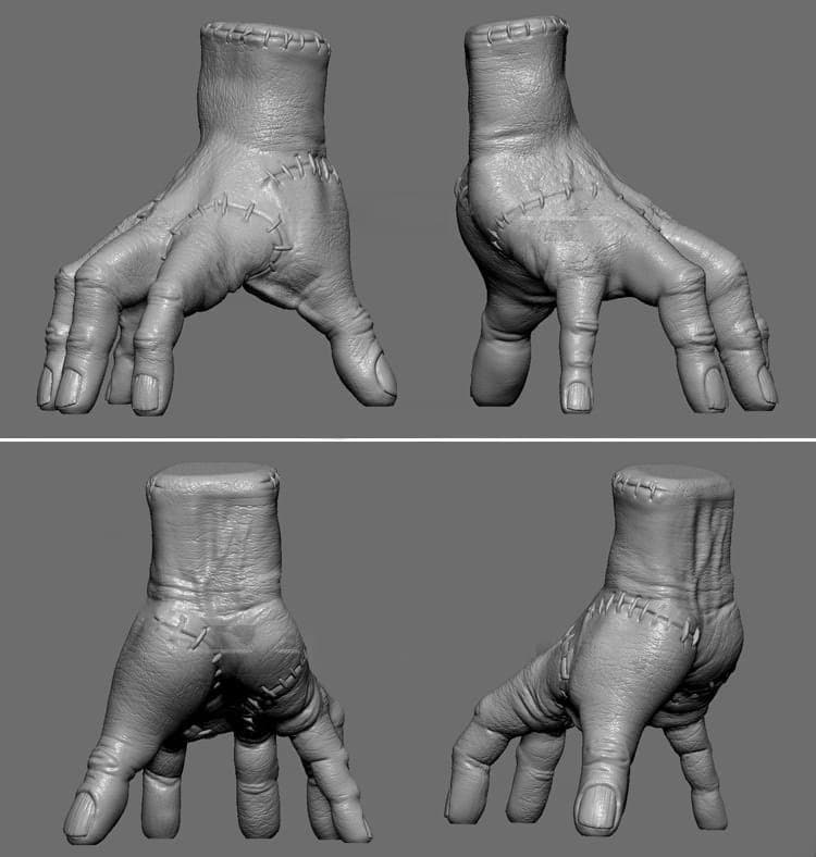 La famille Addams STL Thing Hand Watch Holder STL 3D Impression numérique Film Personnages Chiffres 0001
