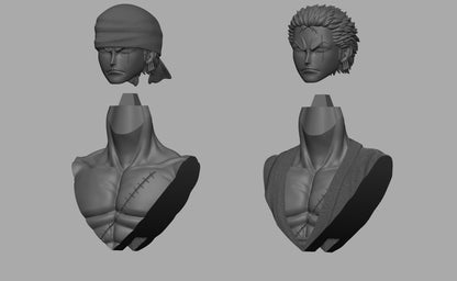 Zoro STL Archivo 3D Impresión Diseño Archivo Anime One Piece Personaje 0051
