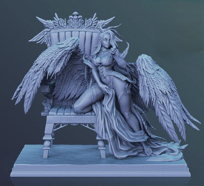 Dark Angel Female STL File 3D Printing Digital STL File Game Character Girl Figure 0020