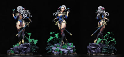 Warrior Woman Female STL File 3D Printing Digital STL File Game Character Sword Girl Figure 0021