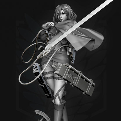 Ataque a Titan Personaje Mikasa STL Archivo 3D Impresión Digital STL Archivo Anime Girl Personaje 0055
