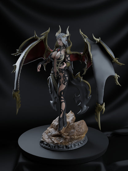 Demon Angel Girl STL Fichier Impression 3D Figure d’anime numérique Fichier STL 0047