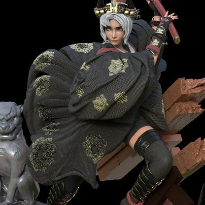 Japanese Warrior STL File 3D Printing Digital STL File Anime Female Samurai Character 0053
