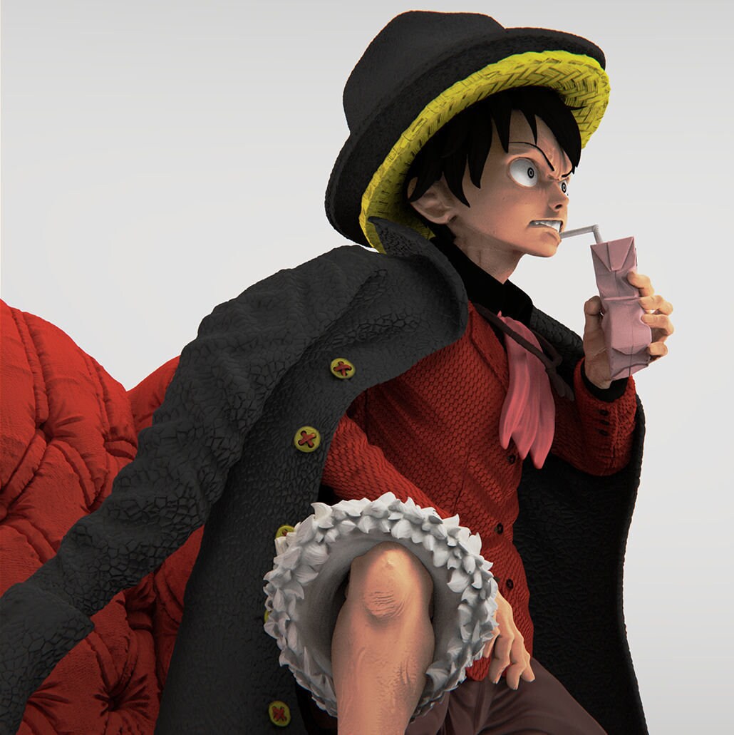 Luffy STL Fichier Impression 3D Fichier STL numérique Anime One Piece Personnage 0062