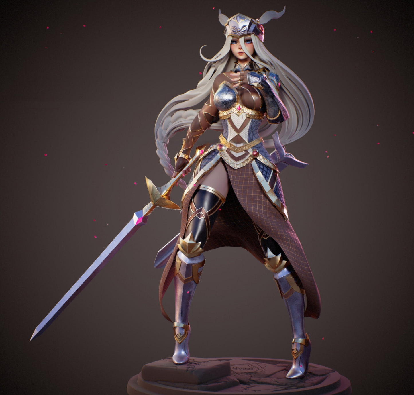 Warrior Girl STL File 3D Printing Digital STL File Anime Character 0063