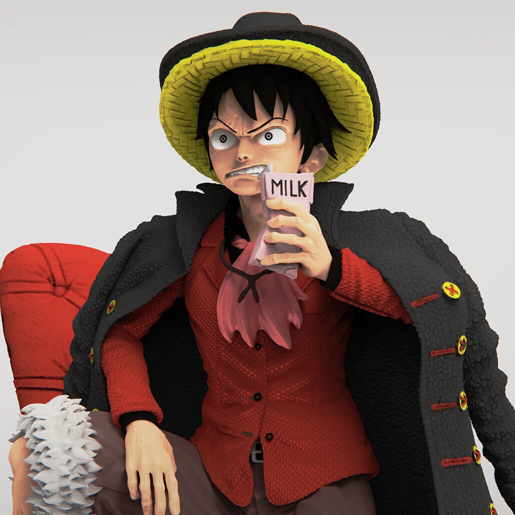 Luffy STL Archivo 3D Impresión Digital STL Archivo Anime One Piece Personaje 0062