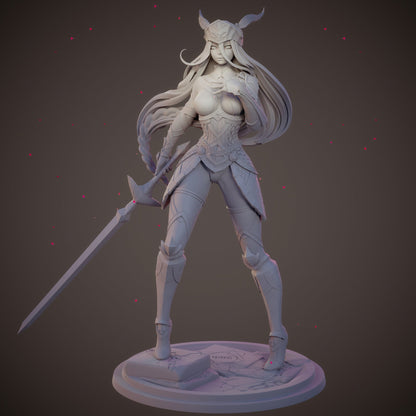 Warrior Girl STL Fichier Impression 3D Fichier STL numérique Personnage d’anime 0063