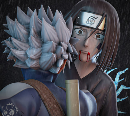 Kakashi contre Rin Naruto STL Fichier Impression 3D Figure d'anime numérique Fichier STL S009